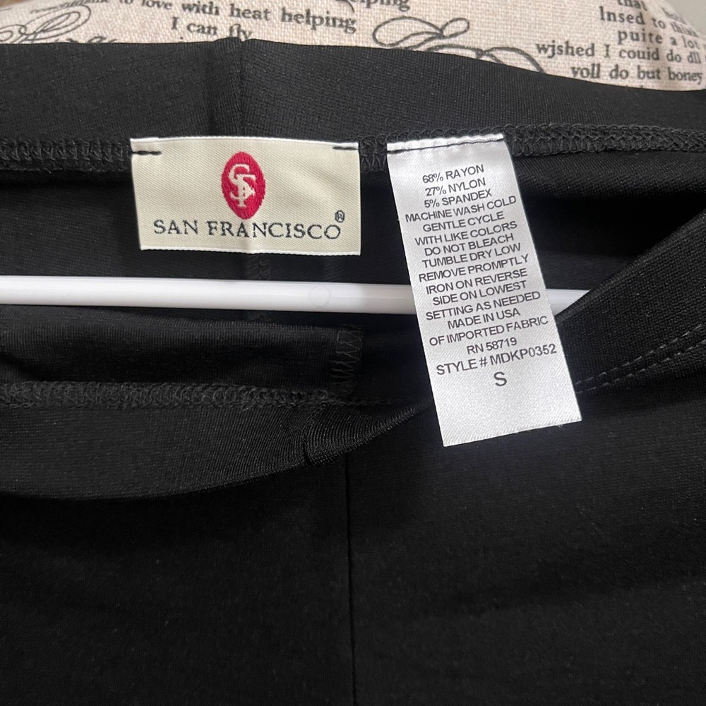 Women's Black Straight Leg Pants - Picture 2 of 3